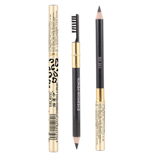 JMT-401802 Leopard Print Waterproof Eyebrow Pencil - Available in Black, Brown, Gray, and Light Brown