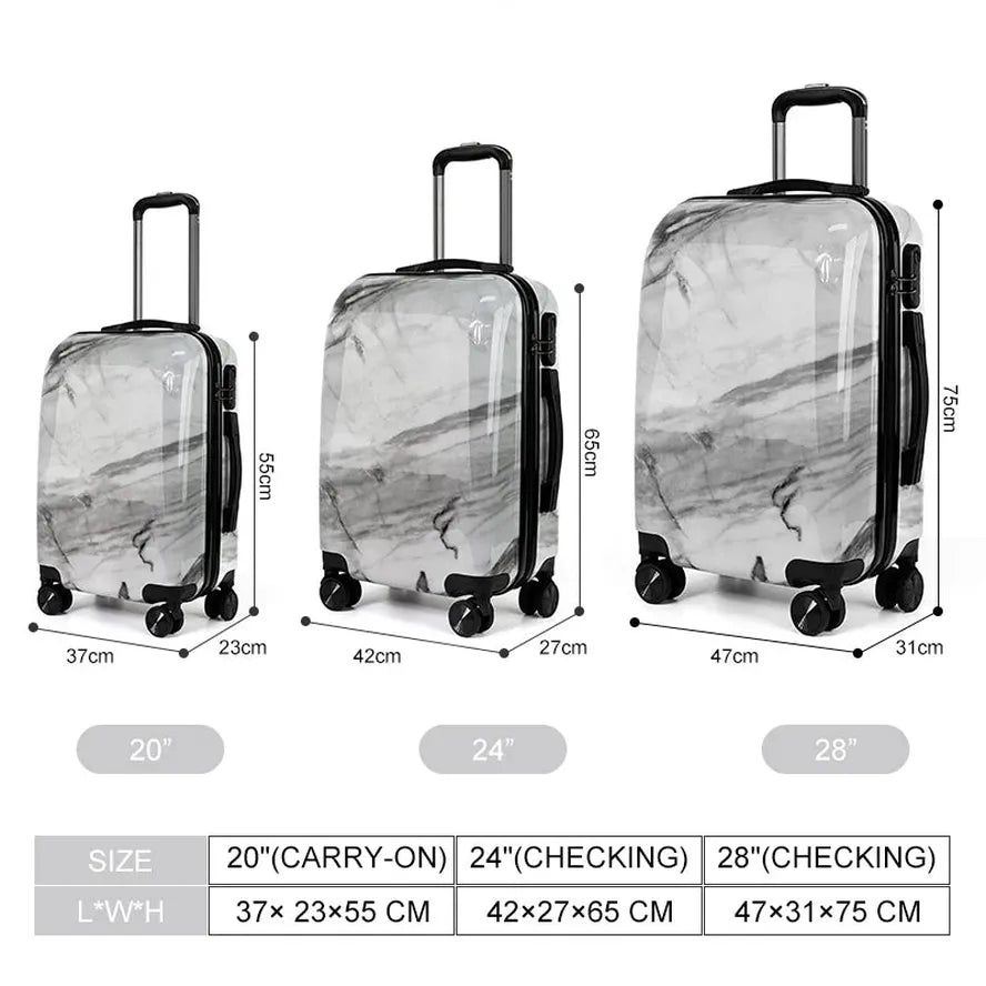 JMT-401930 3 Piece ABS Trolley Luggage Set - Durable and Lightweight Travel Suitcases for Stylish Adventures