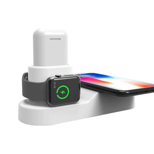 JMT-402058 3-in-1 Wireless Charger for Smartphones, Smartwatches, and Earbuds - Detachable and Rotatable Design
