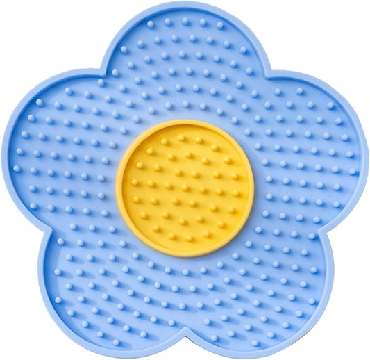 JMT-402186 Silicone Flower-Shaped Licking Mat with Suction Cups for Dogs and Cats, Slow Feeder for Treats