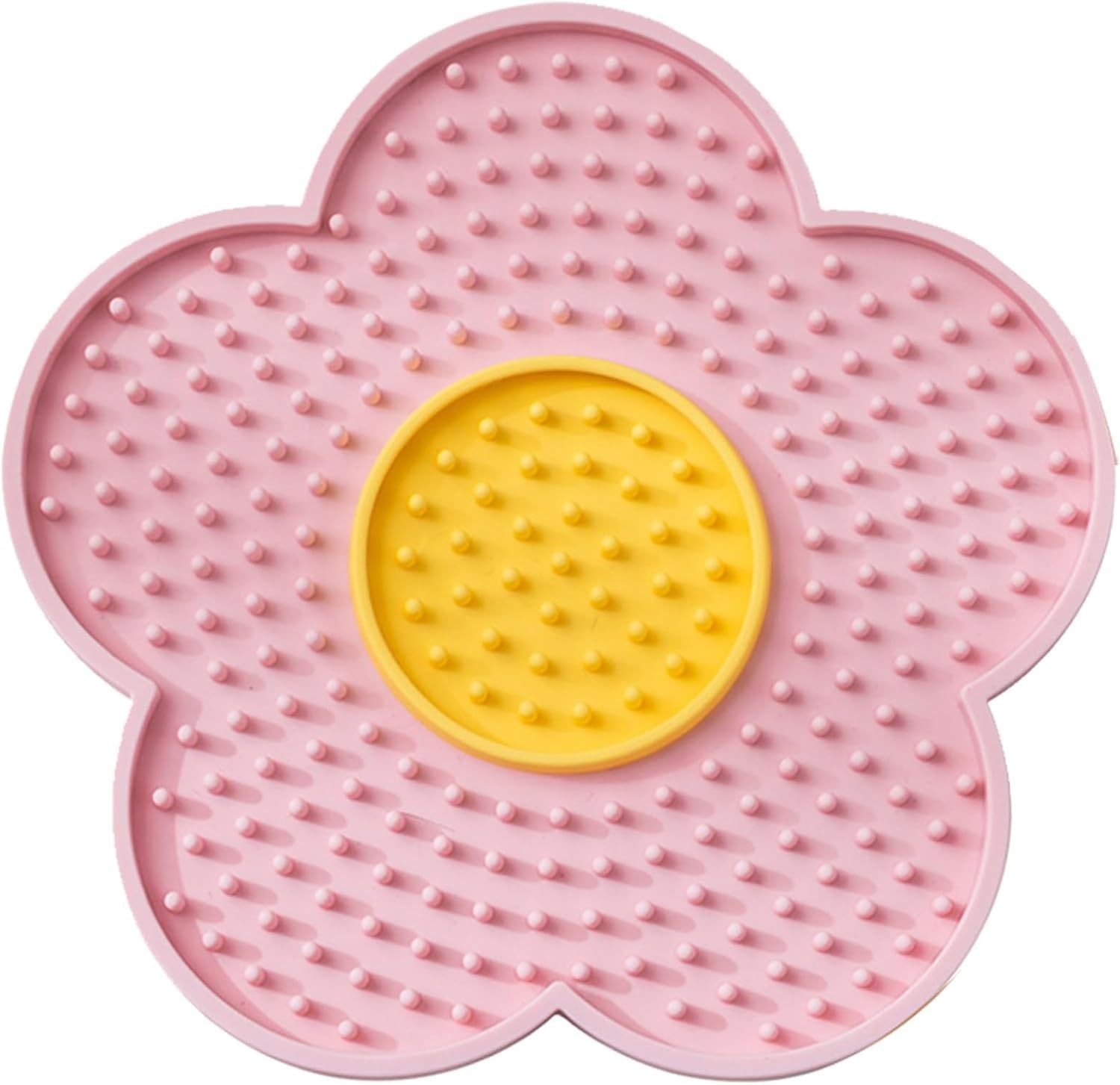 JMT-402186 Silicone Flower-Shaped Licking Mat with Suction Cups for Dogs and Cats, Slow Feeder for Treats