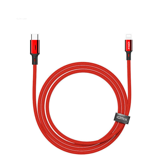 JMT-402186 Type-C to Lightning Fast Charging Cable - 1m, Single Connector, Available in Black/Gray and Red