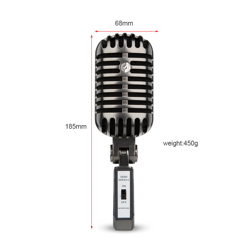 JMT-402698 Professional Retro Condenser Microphone for K Song and Live Recording, Cardioid Pattern, Wireless, 20Hz-20KHz Response
