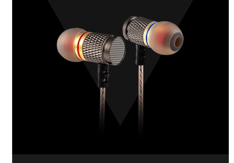 JMT-403018 Metal In-Ear Headphones with Subwoofer and Noise Cancellation for Mobile Music and MP3 Players