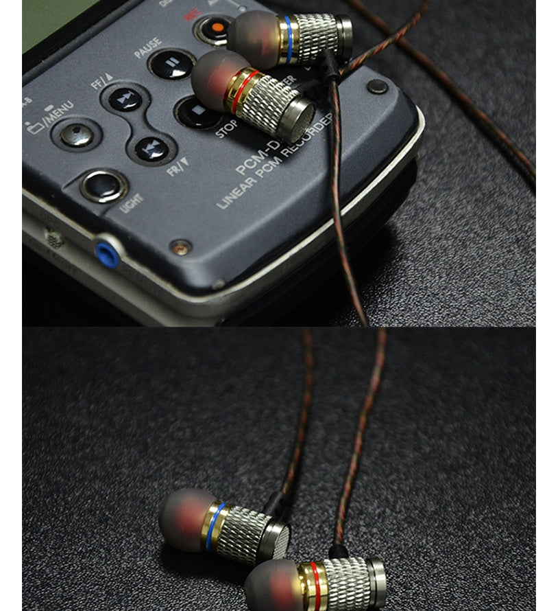JMT-403018 Metal In-Ear Headphones with Subwoofer and Noise Cancellation for Mobile Music and MP3 Players
