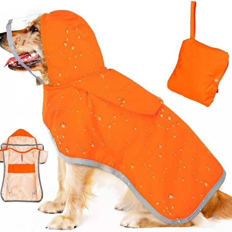 JMT-403146 Waterproof Breathable Dog Raincoat with Hood and Belly Protection for Small Dogs