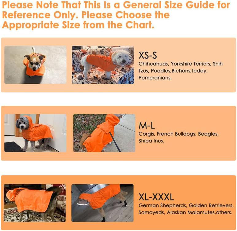 JMT-403146 Waterproof Breathable Dog Raincoat with Hood and Belly Protection for Small Dogs