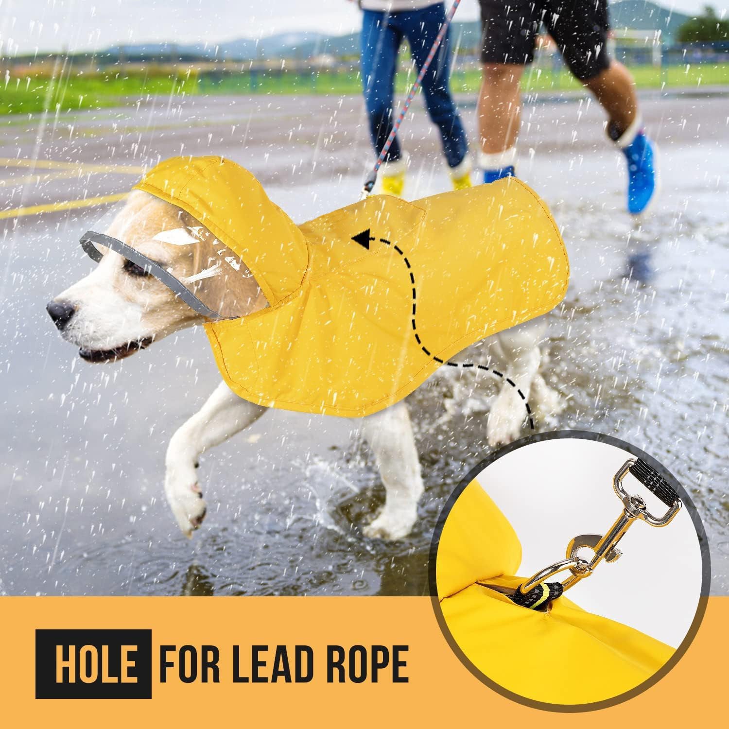 JMT-403146 Waterproof Breathable Dog Raincoat with Hood and Belly Protection for Small Dogs