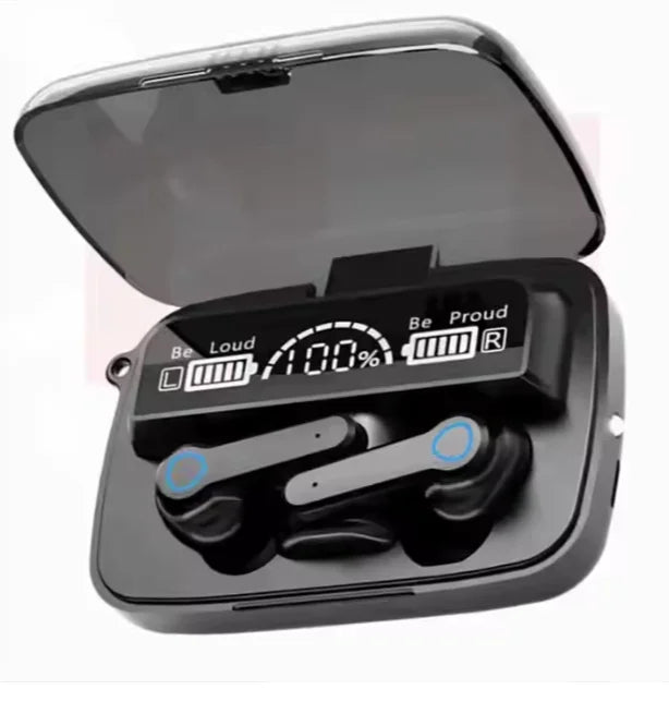JMT-403850 M19 Gaming Earphones with LED Digital Display, Waterproof Mini Headset, and Wireless Charging Feature