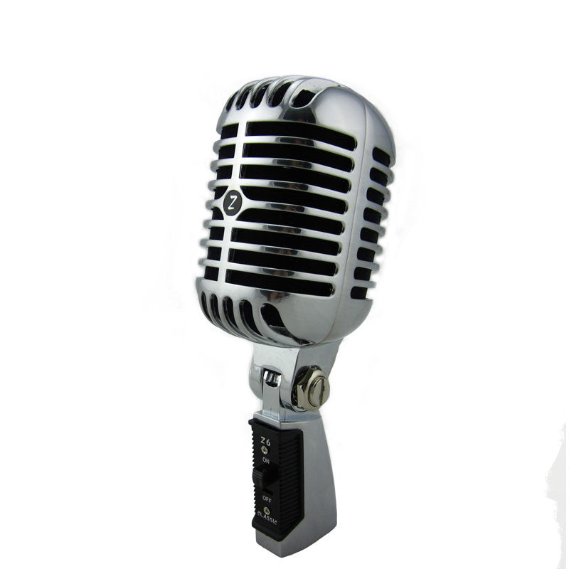 JMT-403850 Retro Microphone Z6 - KTV Karaoke & Jazz Performance Microphone, Zinc Alloy Construction, Enhanced Sound Mesh, 38mm Large Diaphragm Option Available