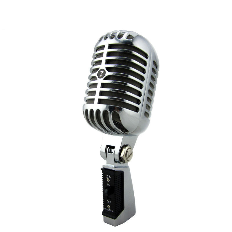 JMT-403850 Retro Microphone Z6 - KTV Karaoke & Jazz Performance Microphone, Zinc Alloy Construction, Enhanced Sound Mesh, 38mm Large Diaphragm Option Available