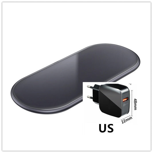 JMT-403850 Two-in-One Desktop Wireless Charger with Indicator - Type C Input, Starry Gray and Cool Silver Options