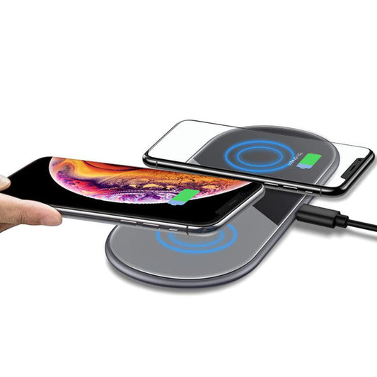 JMT-403850 Two-in-One Desktop Wireless Charger with Indicator - Type C Input, Starry Gray and Cool Silver Options
