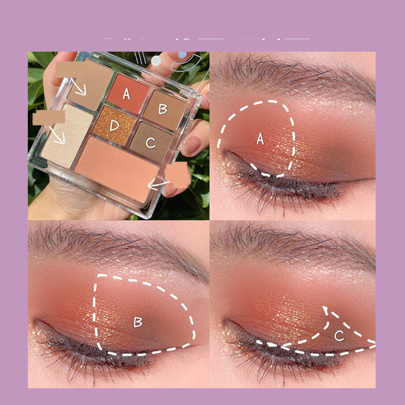 JMT-403914 Pearly Matte Eye Shadow Palette - Six Versatile Shades for Every Look