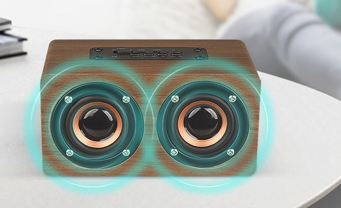 JMT-404170 Wooden Bluetooth Speaker with Clock Display and 6-Hour Playtime