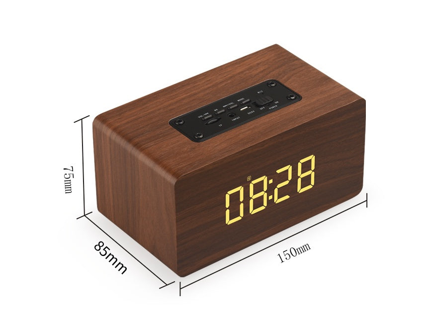JMT-404170 Wooden Bluetooth Speaker with Clock Display and 6-Hour Playtime