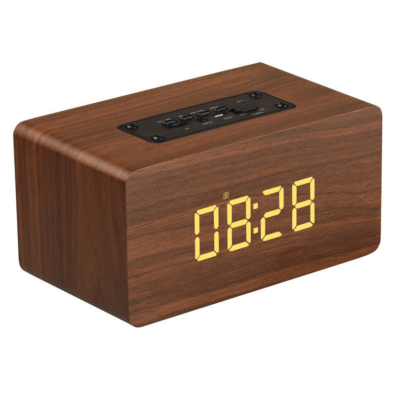JMT-404170 Wooden Bluetooth Speaker with Clock Display and 6-Hour Playtime