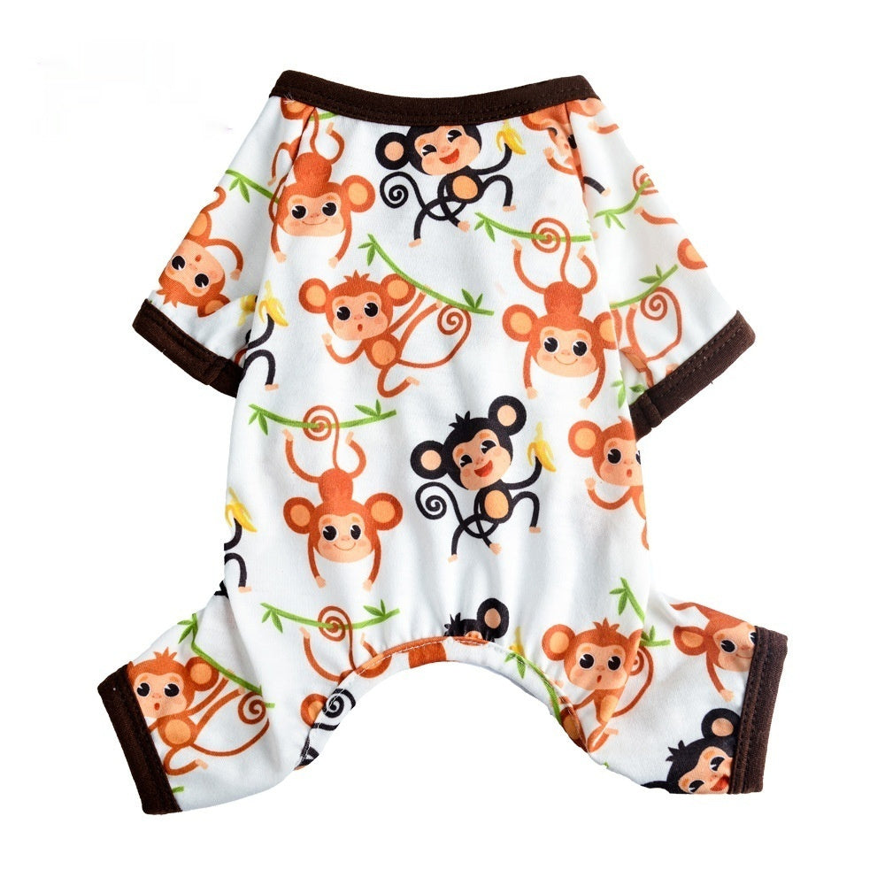 JMT-404298 Cute Monkey Print Casual Pet Clothing for Dogs and Cats in Various Sizes