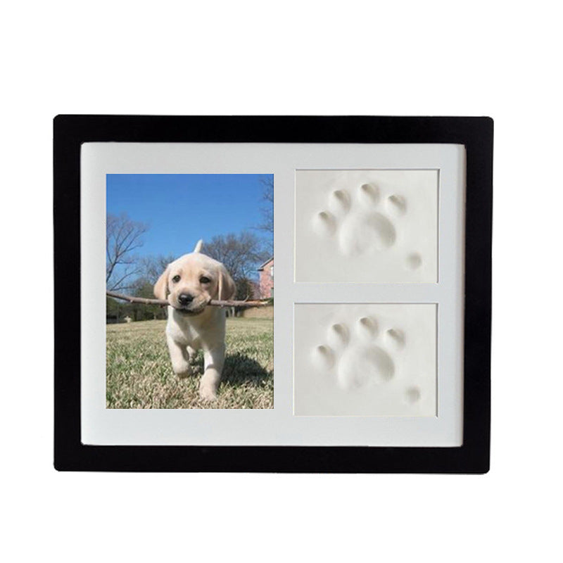 JMT-404490 Solid Wood Rectangle Three-Frame Photo Display for Pet Footprints