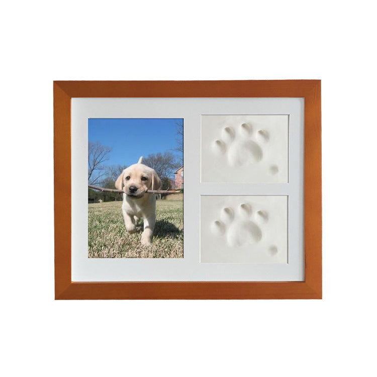 JMT-404490 Solid Wood Rectangle Three-Frame Photo Display for Pet Footprints