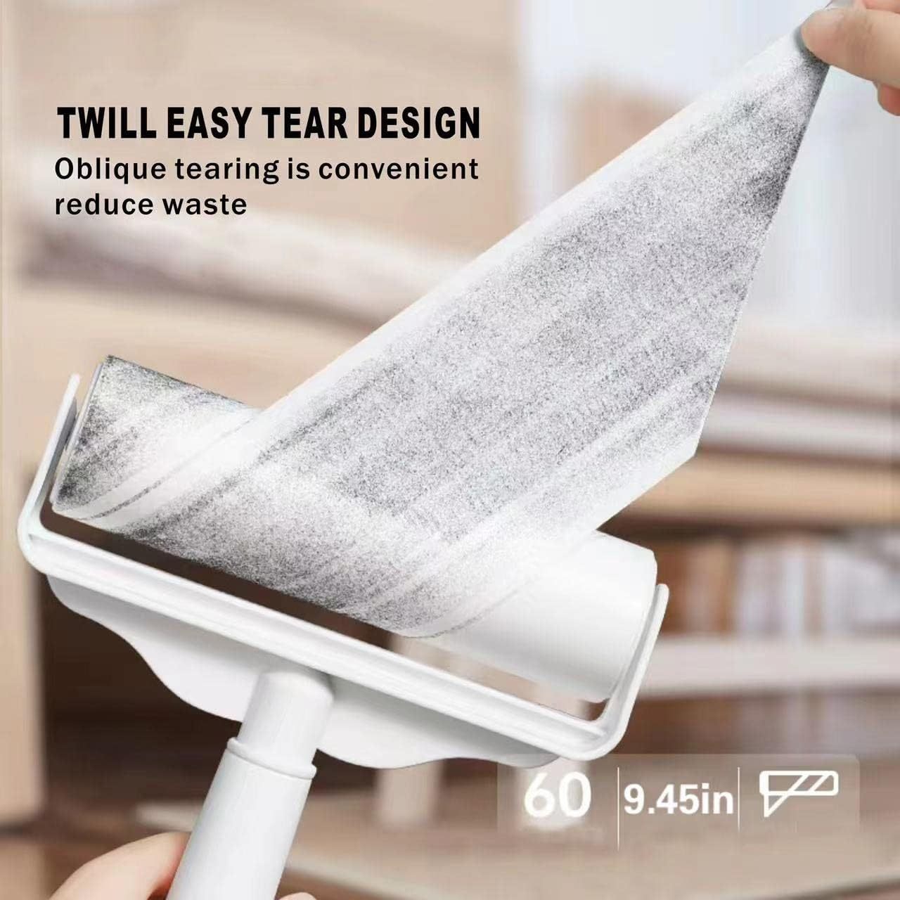 JMT-404746 Extra-Wide Lint Roller with 4ft Retractable Handle for Efficient Pet Hair Removal