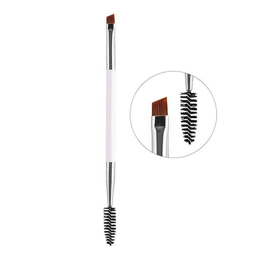 JMT-404938 Angled Eyebrow Powder Brush with Wooden Handle - Portable Pig Bristle Tool