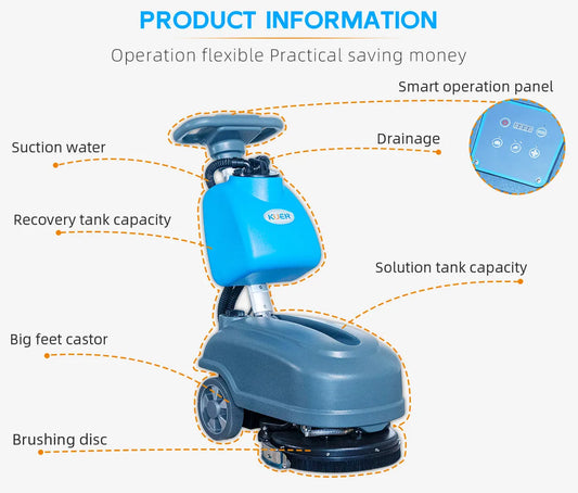 JMT-405130 KUER KR-XS15D Walk Behind Floor Scrubber and Washer Machine for Efficient Cleaning