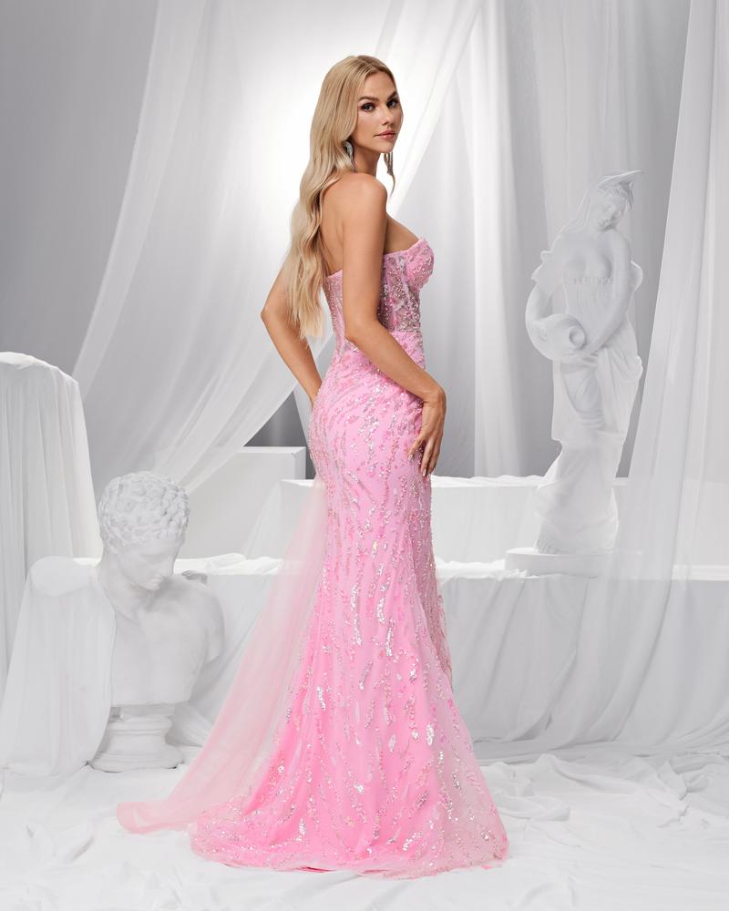 JMT-405898 Elegant Pink Evening Gown for Women - SH0150 Design