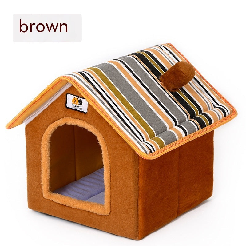JMT-406282 Cozy Removable and Washable Winter Pet Bed for Dogs - Chimney House Style