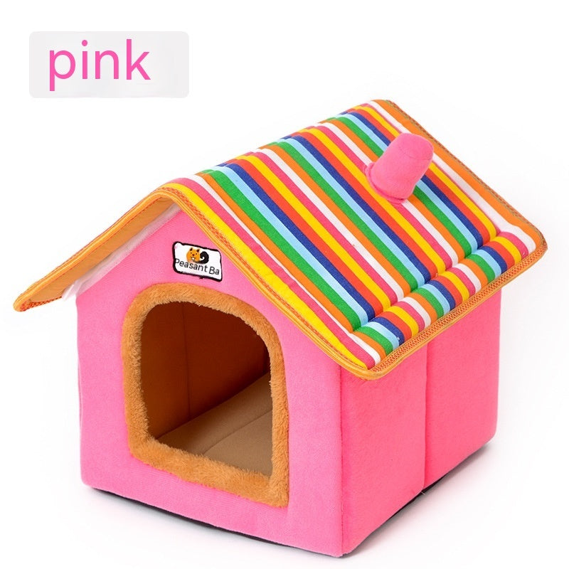 JMT-406282 Cozy Removable and Washable Winter Pet Bed for Dogs - Chimney House Style