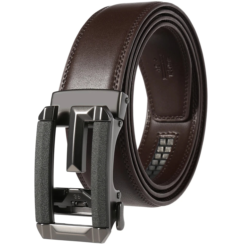 JMT-406410 Stylish Hollow Design Men's Automatic Buckle Leather Belt - Model LY36-74-1