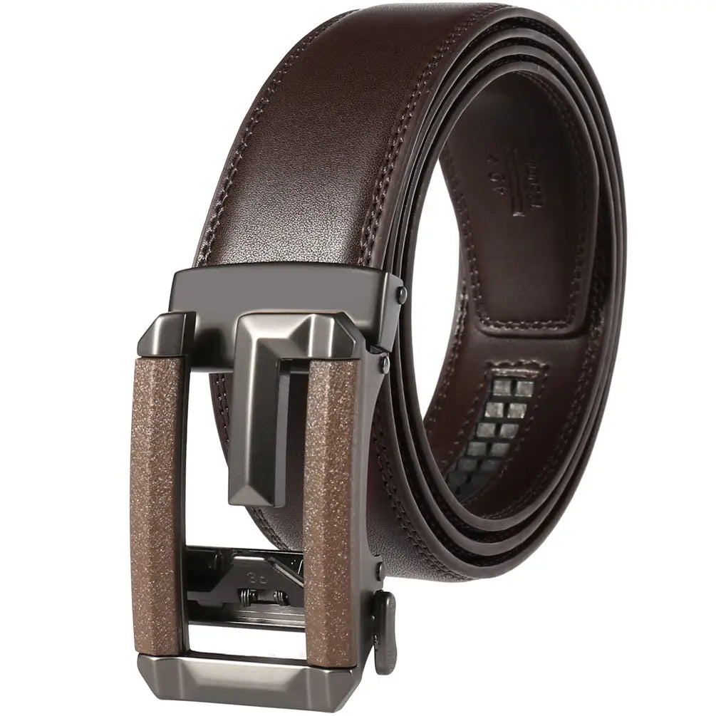 JMT-406410 Stylish Hollow Design Men's Automatic Buckle Leather Belt - Model LY36-74-1