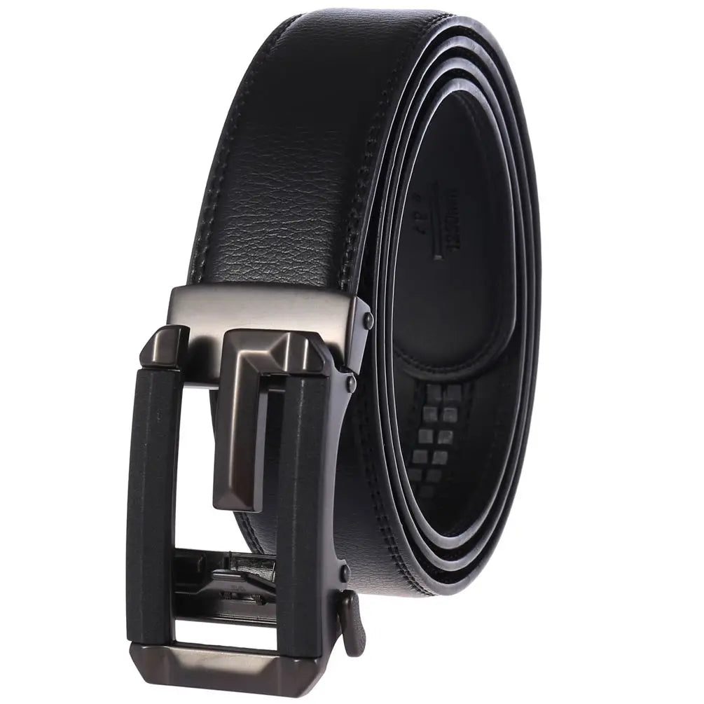 JMT-406410 Stylish Hollow Design Men's Automatic Buckle Leather Belt - Model LY36-74-1