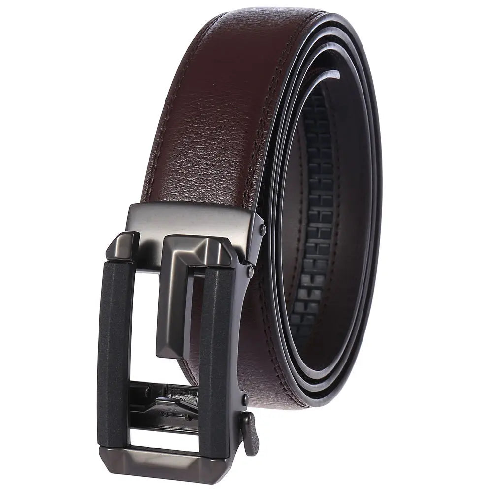 JMT-406410 Stylish Hollow Design Men's Automatic Buckle Leather Belt - Model LY36-74-1