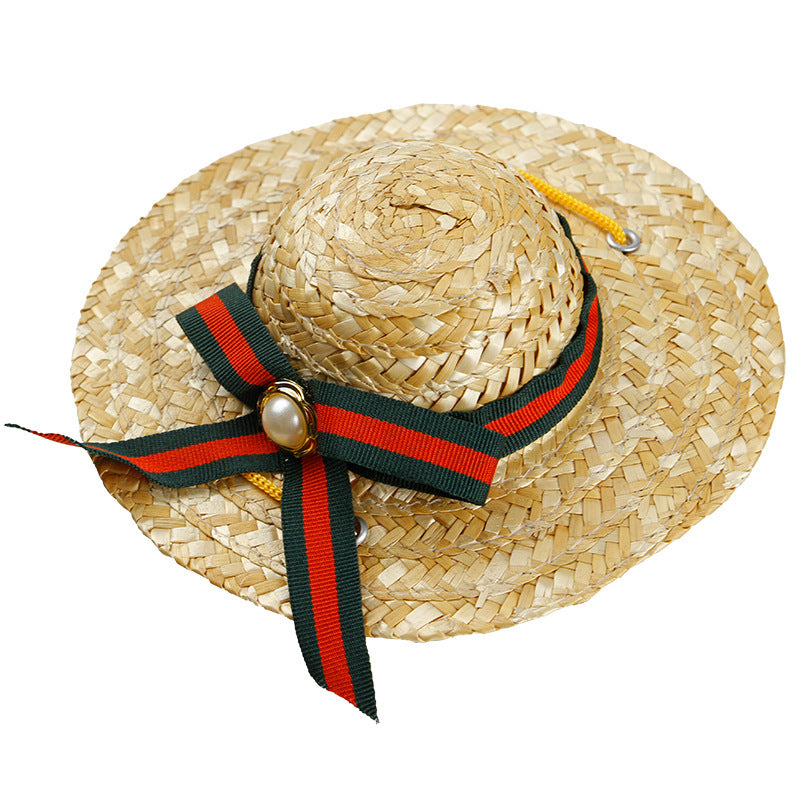JMT-406602 Stylish Straw Shade Hat for Pets - Ideal for Cats and Dogs