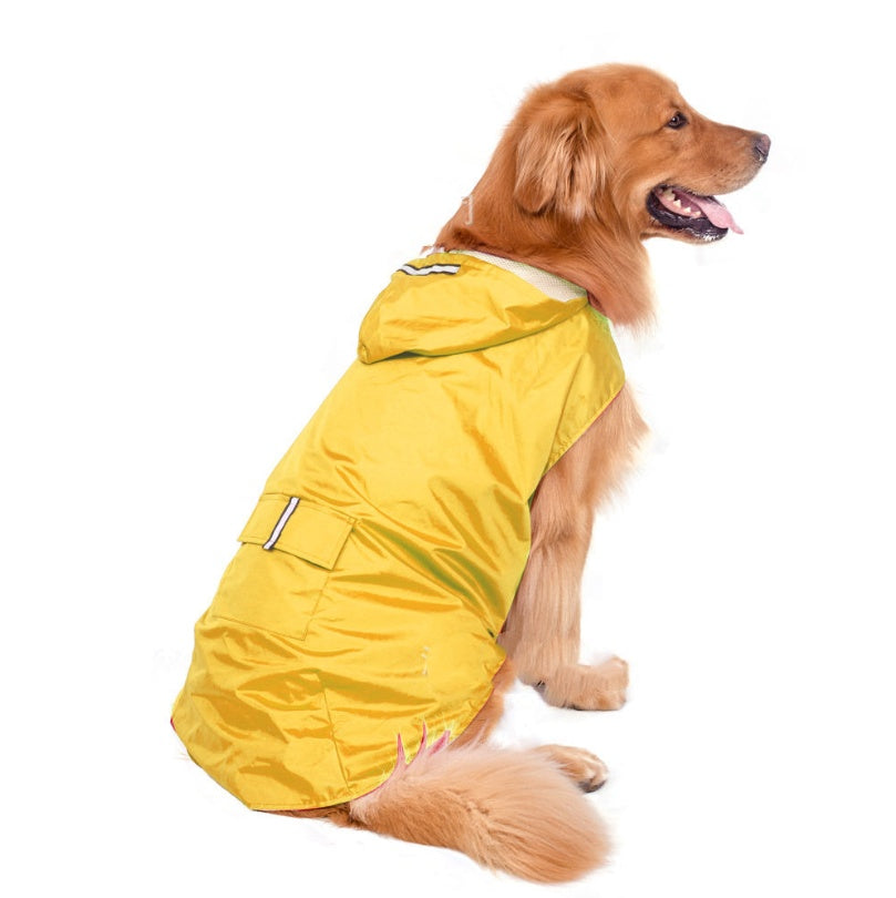 JMT-406730 Reflective Hooded Raincoat Poncho for Big Dogs - Waterproof and Durable Design