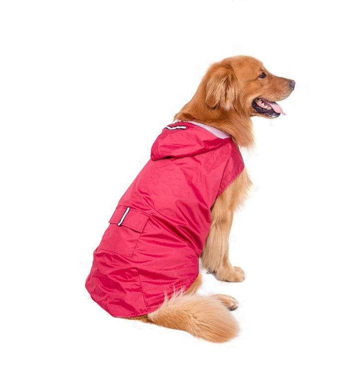 JMT-406730 Reflective Hooded Raincoat Poncho for Big Dogs - Waterproof and Durable Design