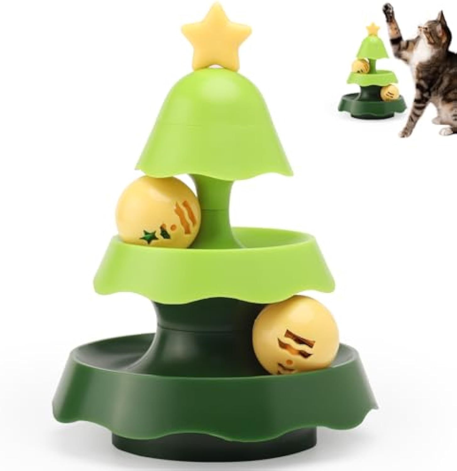 JMT-407114 Interactive Cat Toy with Catnip Balls and Two-Level Track for Mental Stimulation and Exercise