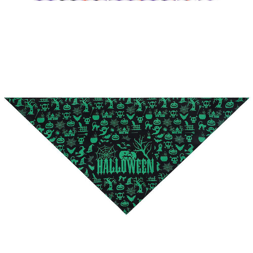JMT-407434 Halloween Triangle Scarf for Pets - Fun and Festive Polyester Saliva Towel in Multiple Styles
