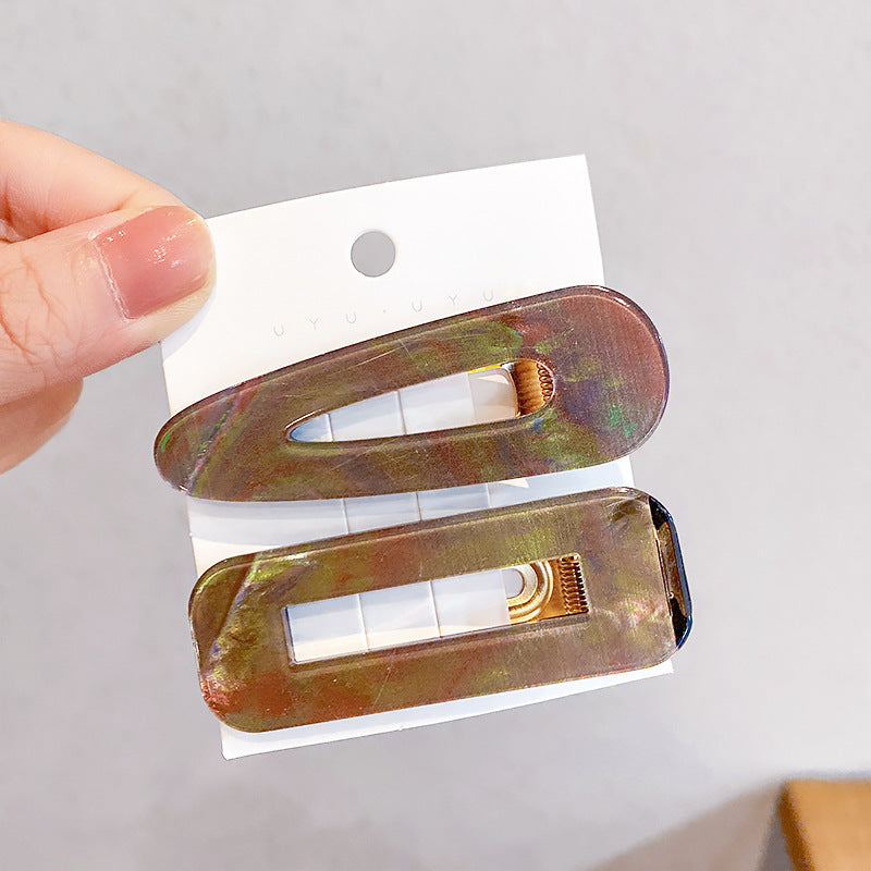 JMT-407498 Geometric Pattern Acrylic Side Clip Hairpin for Women - Multiple Color Options Available