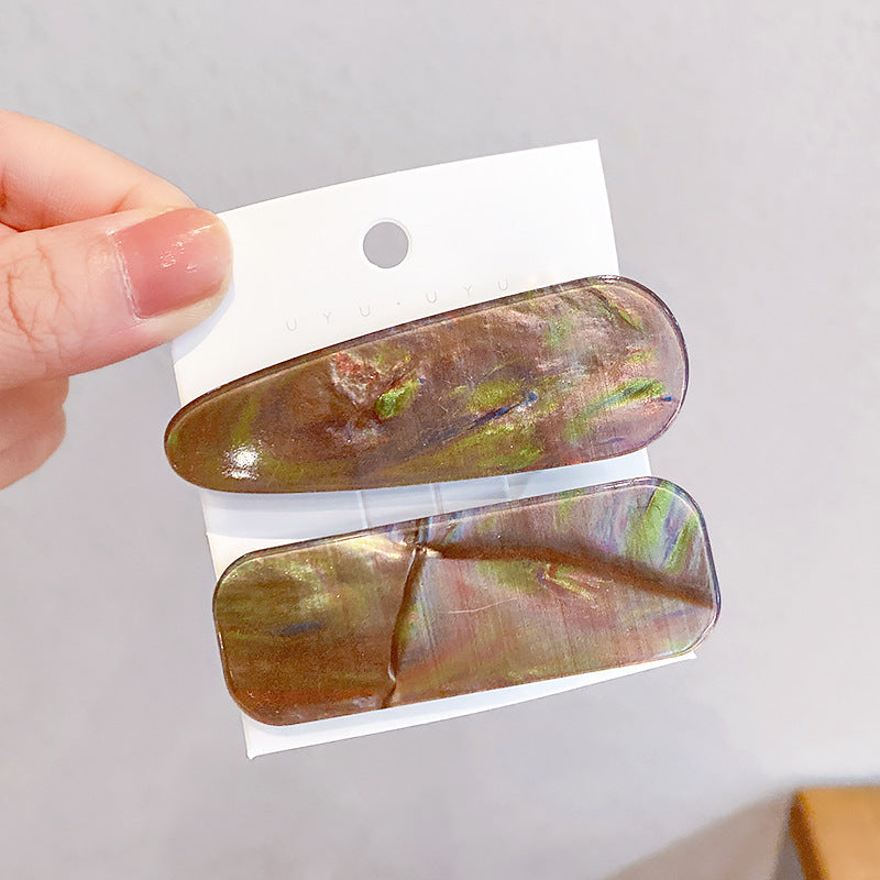 JMT-407498 Geometric Pattern Acrylic Side Clip Hairpin for Women - Multiple Color Options Available