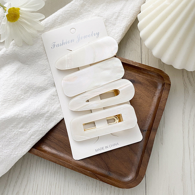 JMT-407498 Geometric Pattern Acrylic Side Clip Hairpin for Women - Multiple Color Options Available