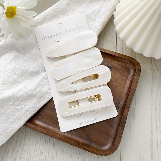 JMT-407498 Geometric Pattern Acrylic Side Clip Hairpin for Women - Multiple Color Options Available