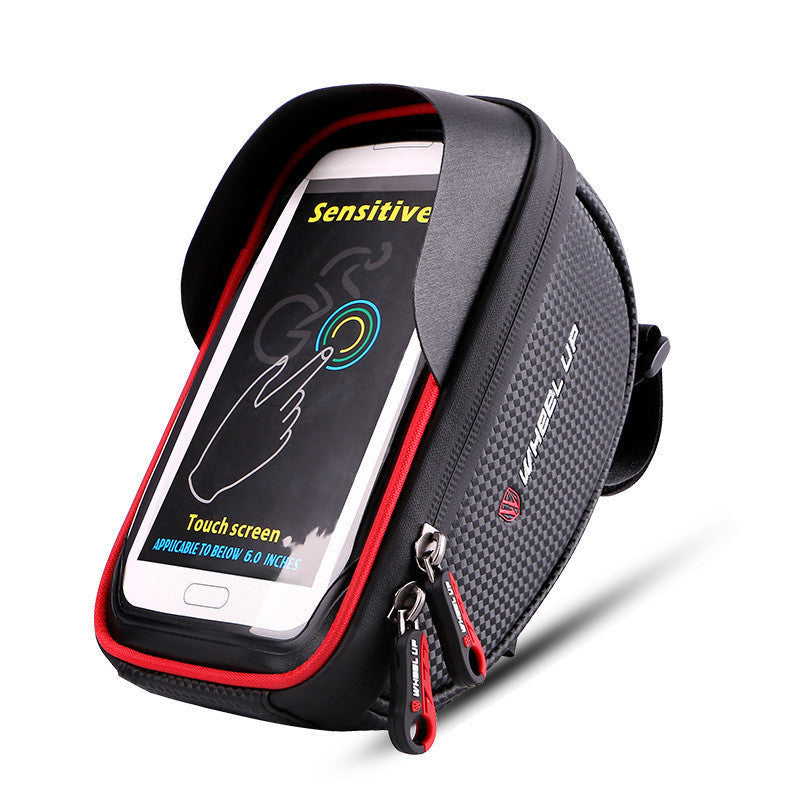 JMT-407498 Touch Screen Bicycle Handlebar Bag with Waterproof Zipper - Fits Mobile Phones Up to 6.0 inches