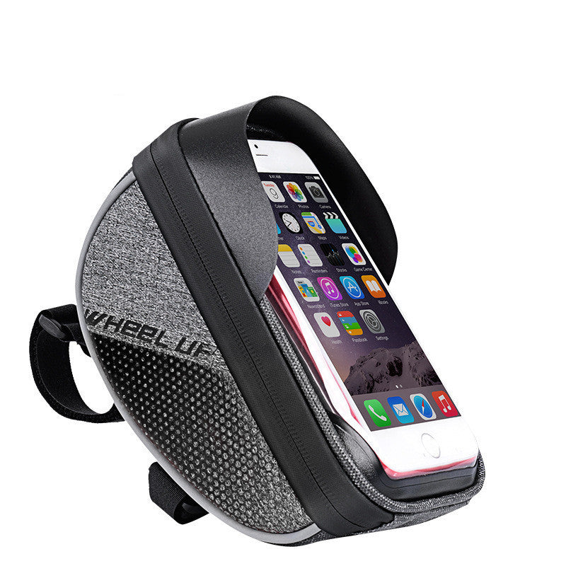 JMT-407498 Touch Screen Bicycle Handlebar Bag with Waterproof Zipper - Fits Mobile Phones Up to 6.0 inches