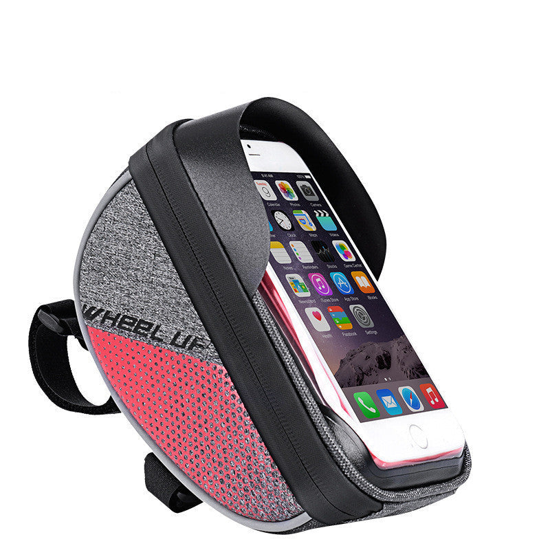 JMT-407498 Touch Screen Bicycle Handlebar Bag with Waterproof Zipper - Fits Mobile Phones Up to 6.0 inches
