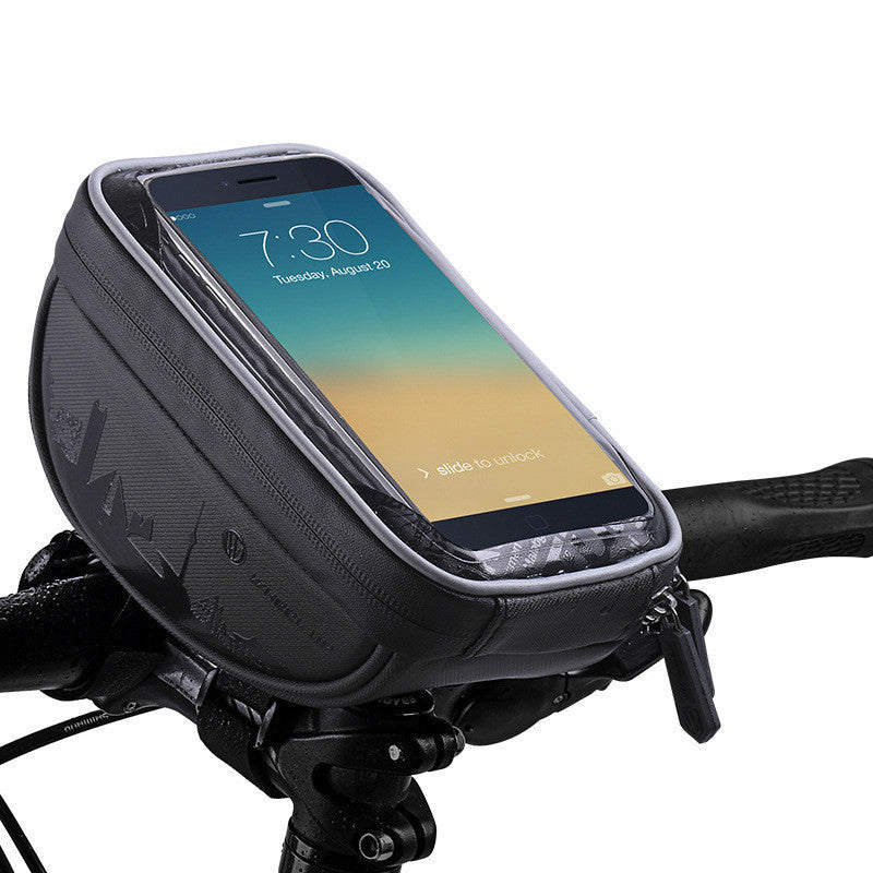 JMT-407498 Touch Screen Bicycle Handlebar Bag with Waterproof Zipper - Fits Mobile Phones Up to 6.0 inches