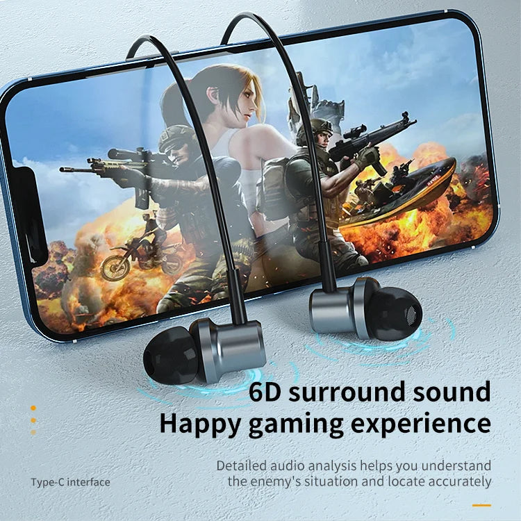 JMT-407626 Digital Type-C Wired Earbuds with Microphone and Hi-Fi Stereo Sound