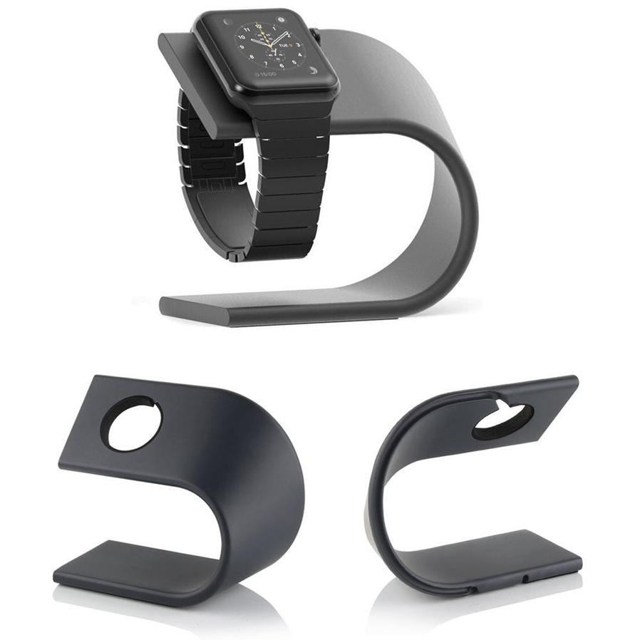JMT-407818 Aluminum Charging Stand for Apple Watch Series 1-4 in Dark Gray and Silver