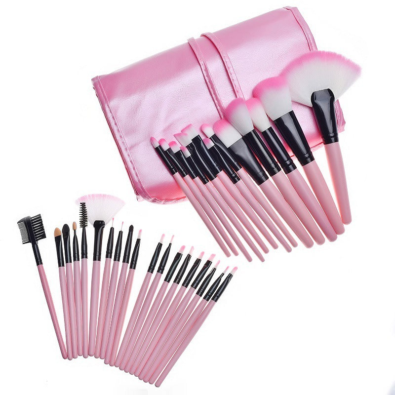 JMT-408394 Professional Makeup Brush Bag with Wooden Handle and Rayon Brushes
